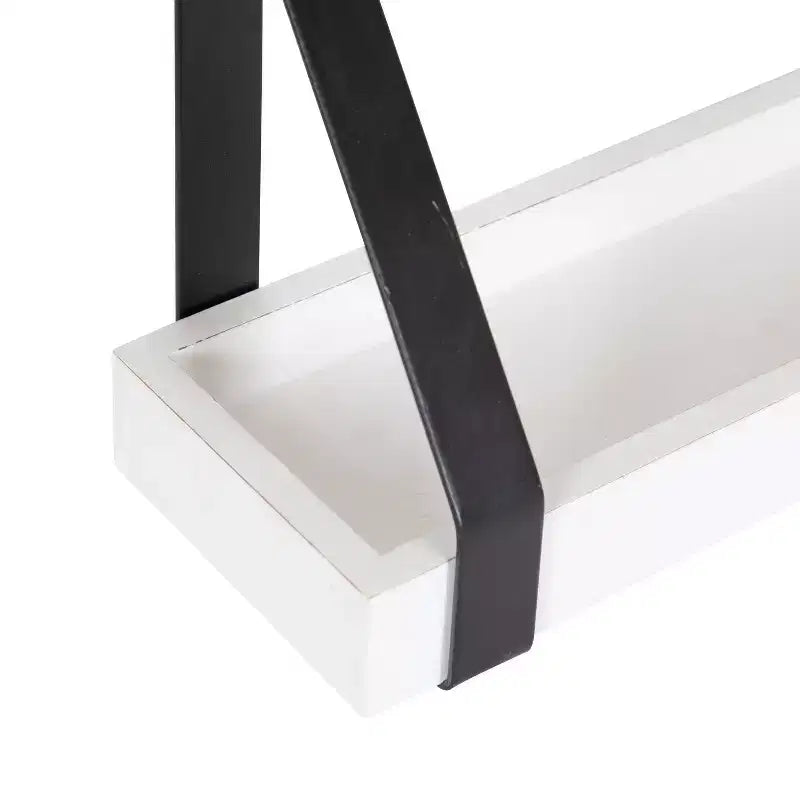 Mensole a muro galleggianti in legno bianco e nero, set da 2