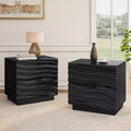 Solid Wood Natural Solid Wood 2 Drawer Nightstand for Bedroom Living Room