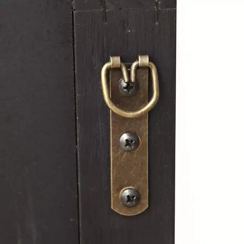 Specchio da parete marrone con cornice ad arco in legno di pino, 110 cm H x 60 cm L, 1 pannello, montaggio a parete