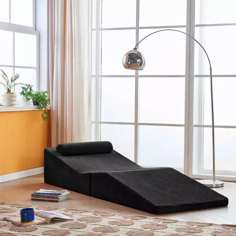 Divano Letto Tatami Pieghevole – Spugna ad Alta Densità, Seduta Singola, Beige / Nero / Blu / Grigio / Giallo