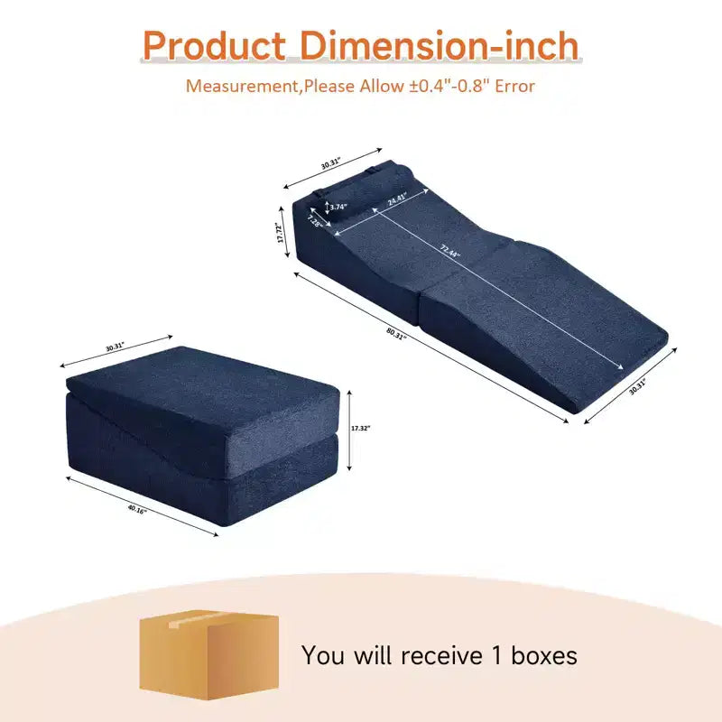 Divano Letto Tatami Pieghevole – Spugna ad Alta Densità, Seduta Singola, Beige / Nero / Blu / Grigio / Giallo