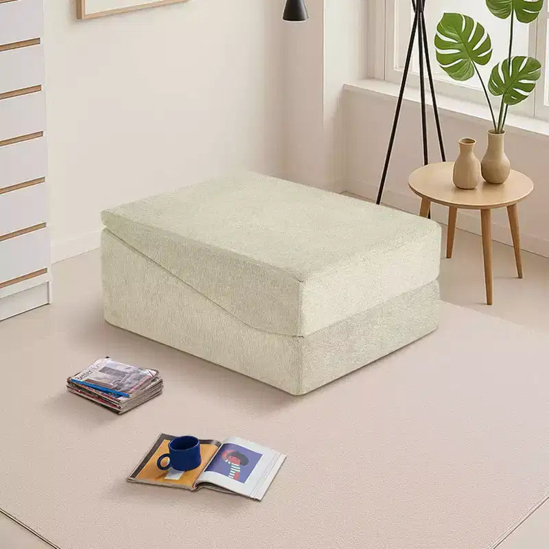 Divano Letto Tatami Pieghevole – Spugna ad Alta Densità, Seduta Singola, Beige / Nero / Blu / Grigio / Giallo