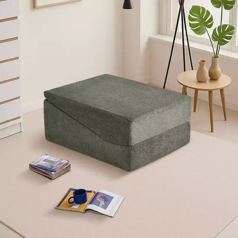 Divano Letto Tatami Pieghevole – Spugna ad Alta Densità, Seduta Singola, Beige / Nero / Blu / Grigio / Giallo