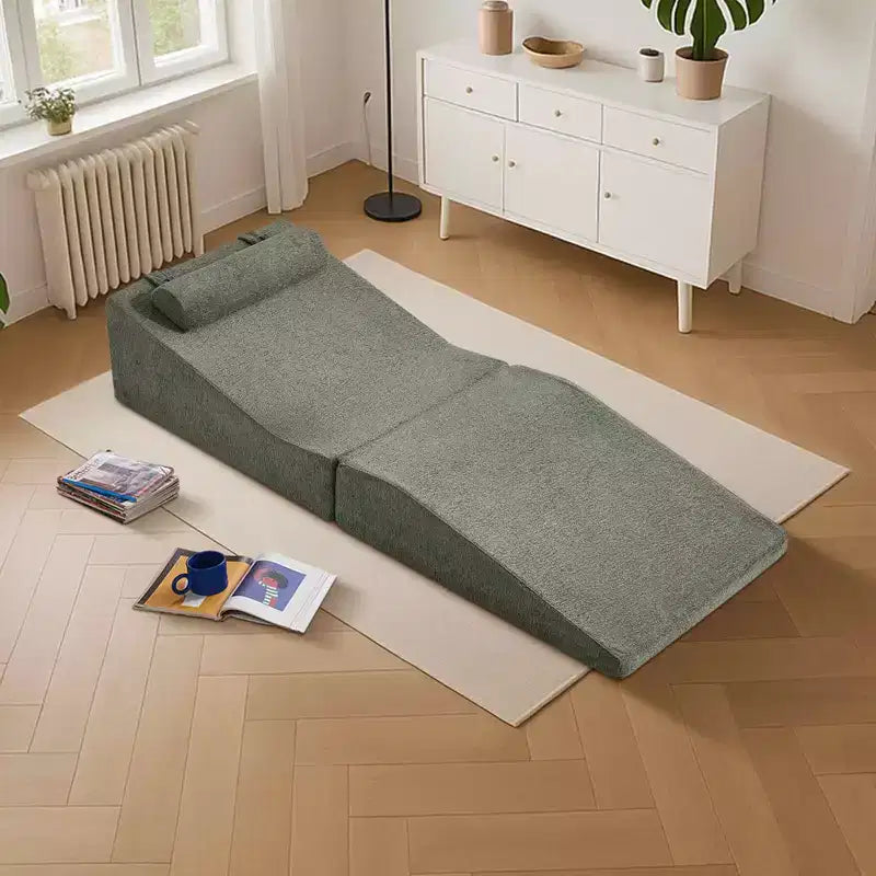 Divano Letto Tatami Pieghevole – Spugna ad Alta Densità, Seduta Singola, Beige / Nero / Blu / Grigio / Giallo