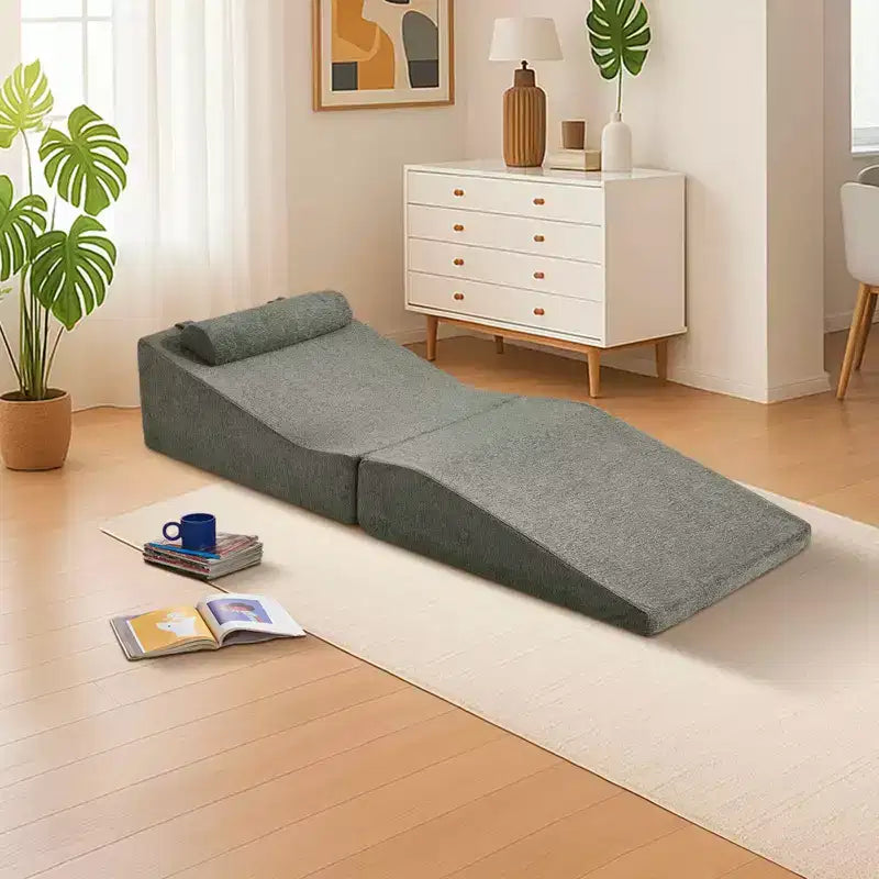 Divano Letto Tatami Pieghevole – Spugna ad Alta Densità, Seduta Singola, Beige / Nero / Blu / Grigio / Giallo