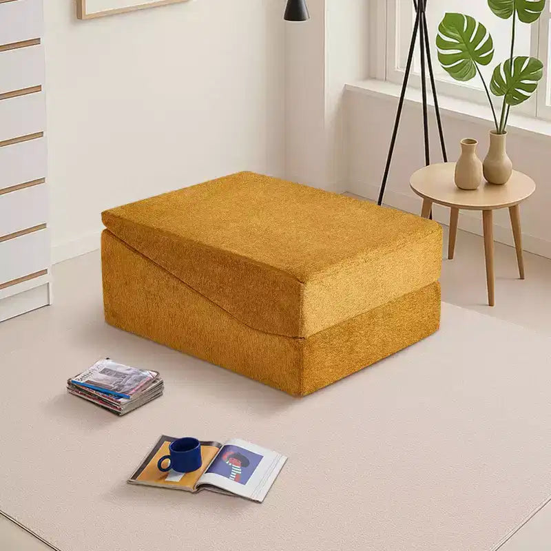 Divano Letto Tatami Pieghevole – Spugna ad Alta Densità, Seduta Singola, Beige / Nero / Blu / Grigio / Giallo
