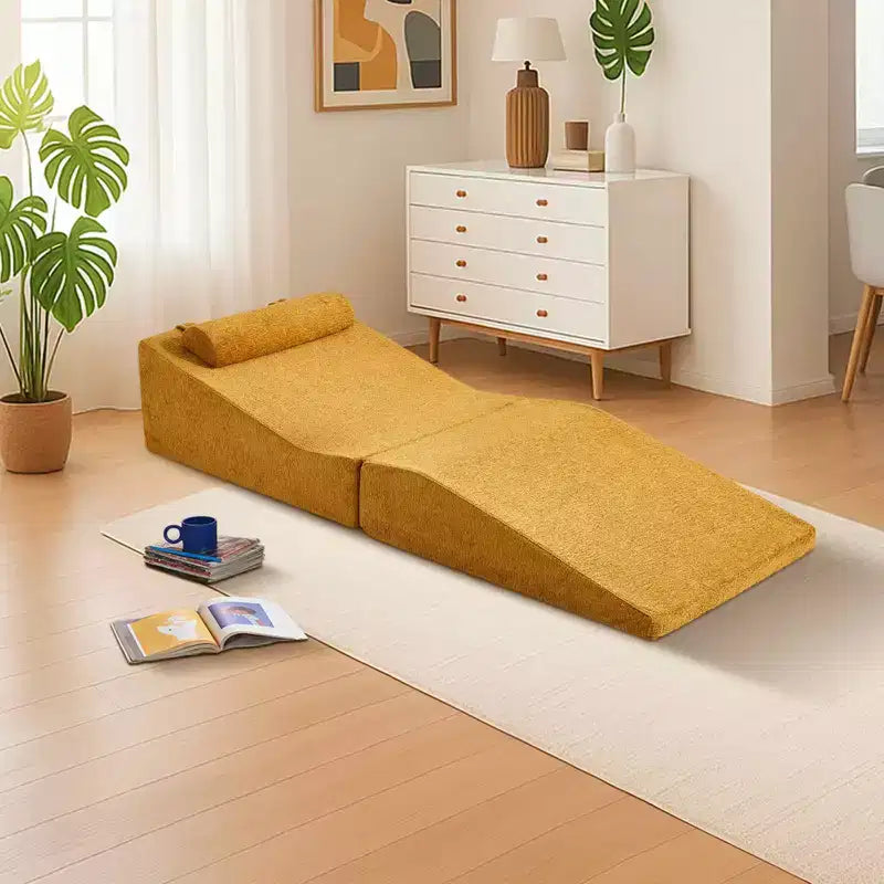 Divano Letto Tatami Pieghevole – Spugna ad Alta Densità, Seduta Singola, Beige / Nero / Blu / Grigio / Giallo