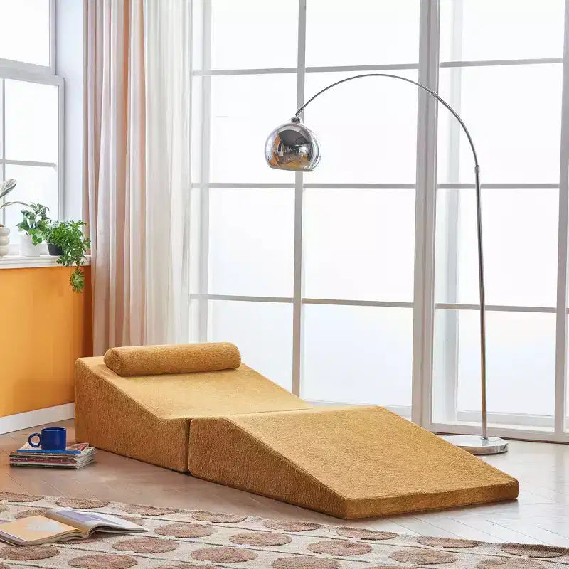 Divano Letto Tatami Pieghevole – Spugna ad Alta Densità, Seduta Singola, Beige / Nero / Blu / Grigio / Giallo