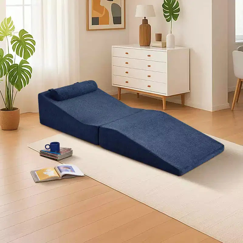 Divano Letto Tatami Pieghevole – Spugna ad Alta Densità, Seduta Singola, Beige / Nero / Blu / Grigio / Giallo