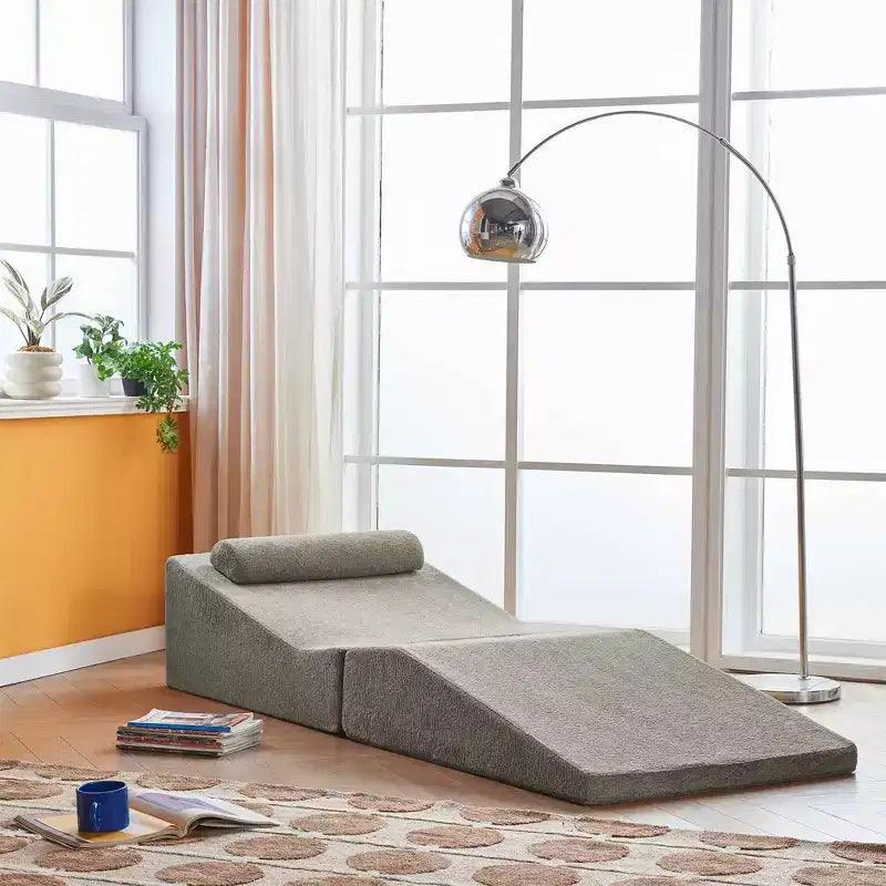 Divano Letto Tatami Pieghevole – Spugna ad Alta Densità, Seduta Singola, Beige / Nero / Blu / Grigio / Giallo