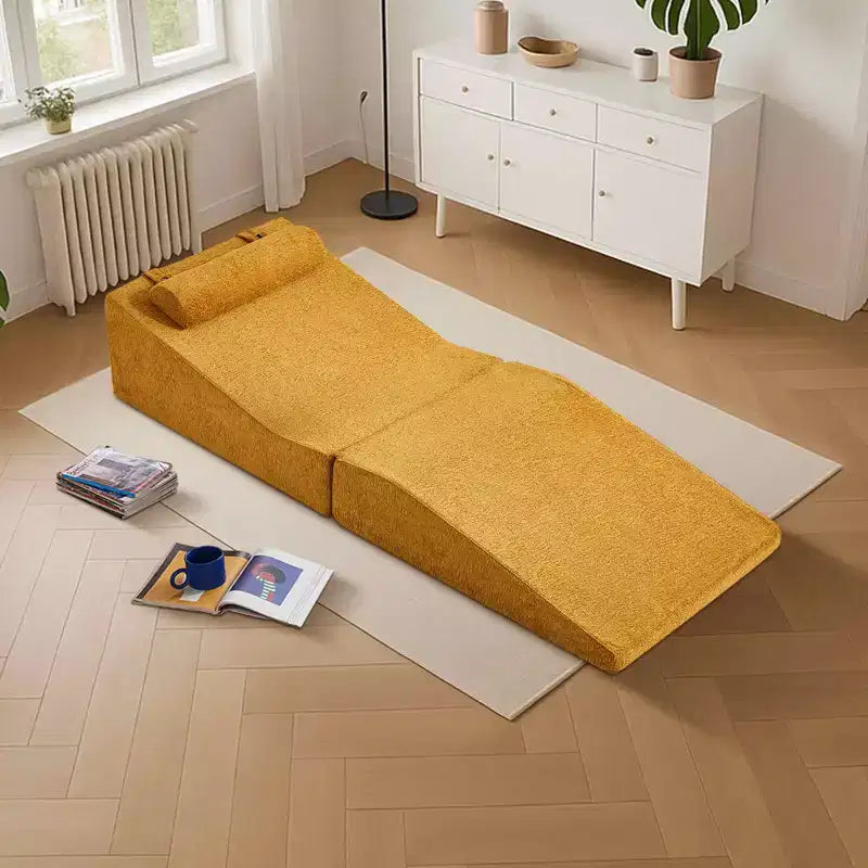 Divano Letto Tatami Pieghevole – Spugna ad Alta Densità, Seduta Singola, Beige / Nero / Blu / Grigio / Giallo
