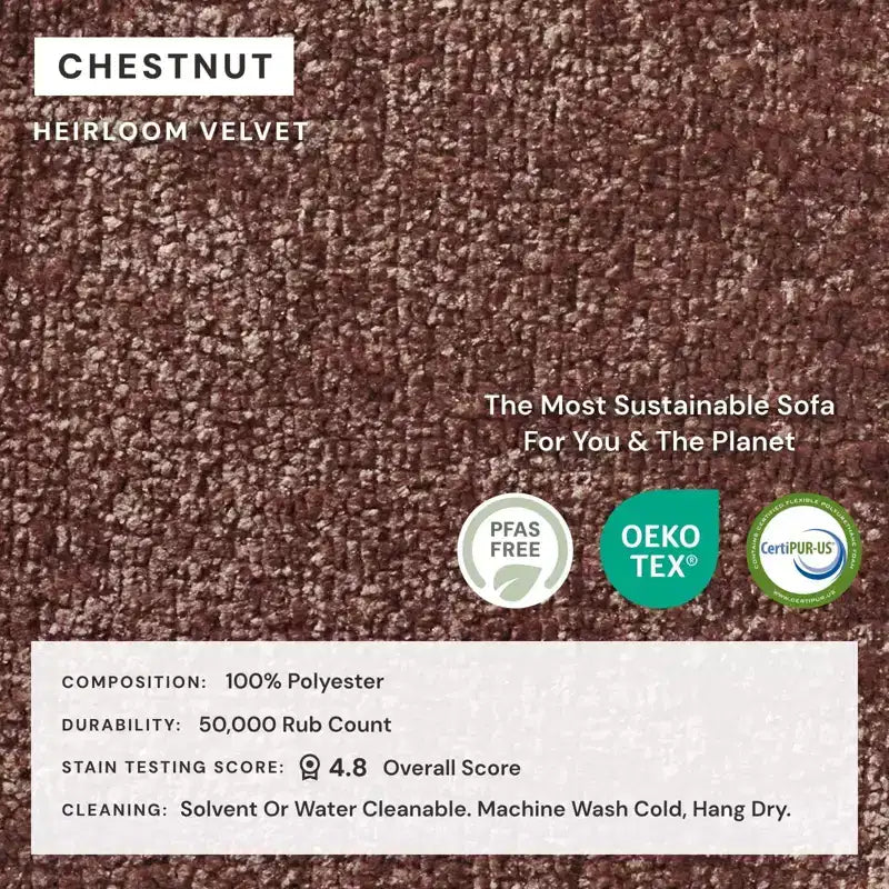 Divano modulare a 2 posti + pouf | Velluto Heirloom / Velluto di lino / Tessuto felpato | 2 posti a sedere