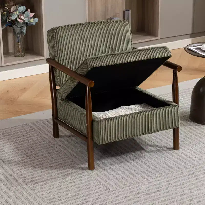 Poltrona imbottita con seduta contenitore e cuscino lombare, Posto singolo