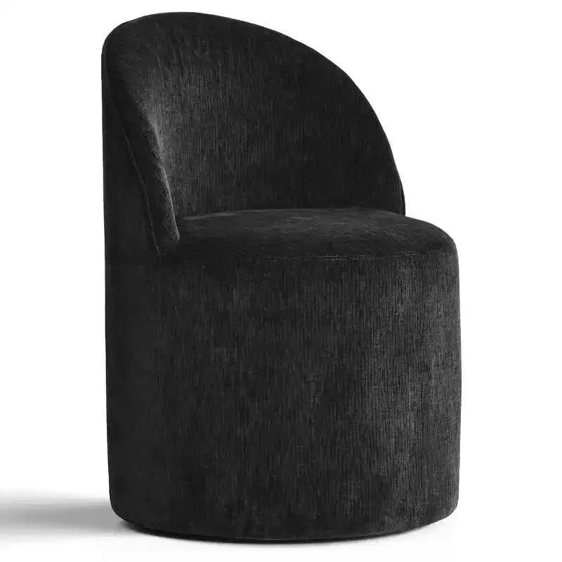 Poltrona girevole accent in ciniglia senza braccioli con rotelle – Beige / Nero / Brie / Marrone / Verde oliva, Posti a sedere 1