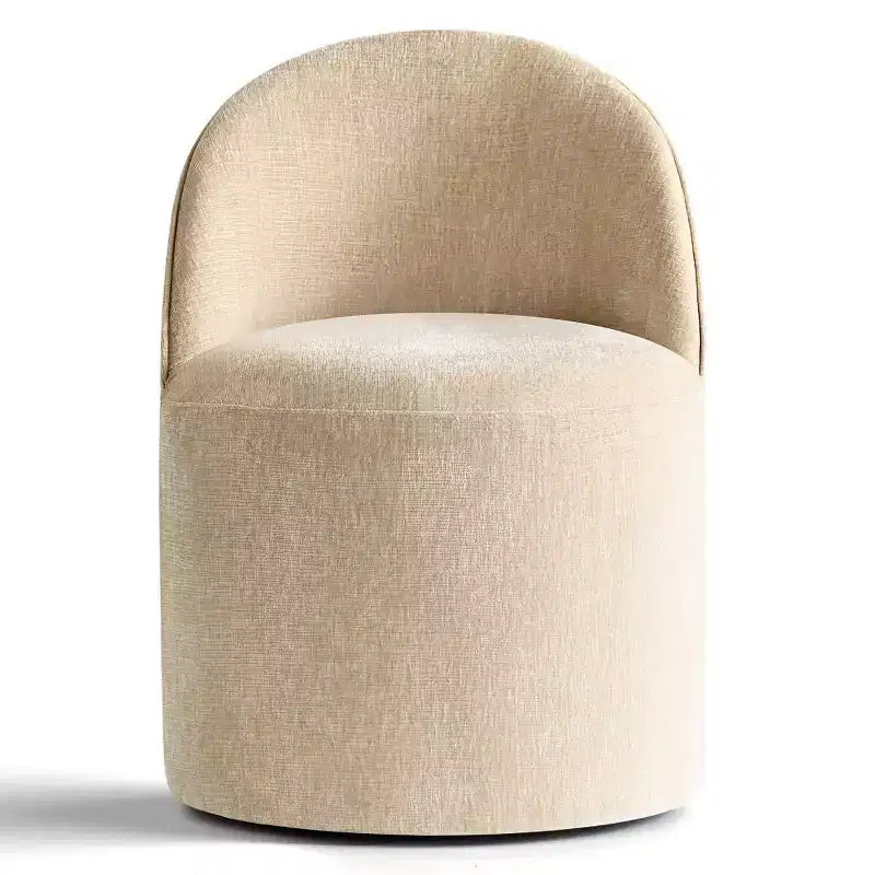 Poltrona girevole accent in ciniglia senza braccioli con rotelle – Beige / Nero / Brie / Marrone / Verde oliva, Posti a sedere 1