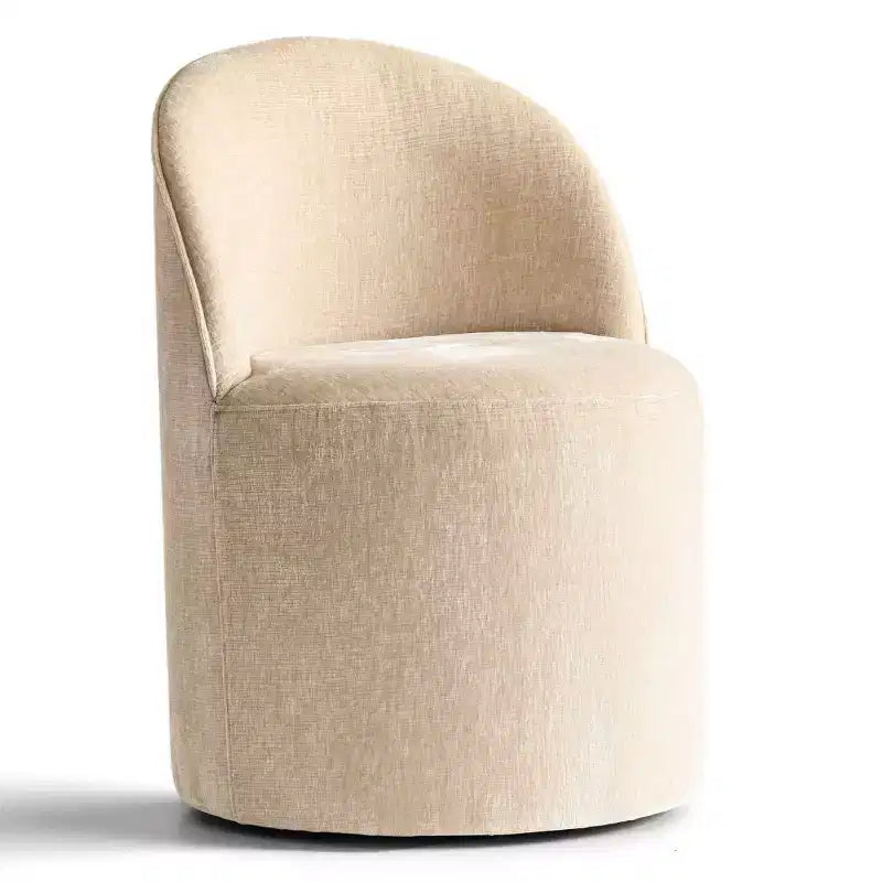 Poltrona girevole accent in ciniglia senza braccioli con rotelle – Beige / Nero / Brie / Marrone / Verde oliva, Posti a sedere 1