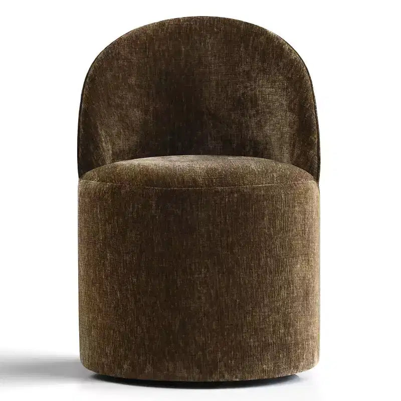 Poltrona girevole accent in ciniglia senza braccioli con rotelle – Beige / Nero / Brie / Marrone / Verde oliva, Posti a sedere 1