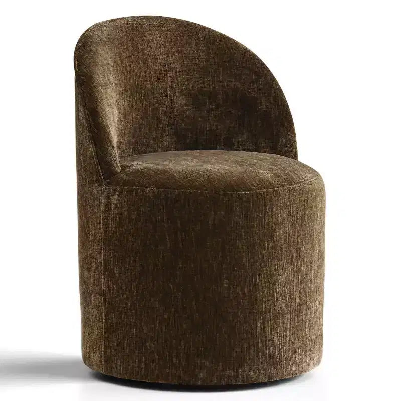 Poltrona girevole accent in ciniglia senza braccioli con rotelle – Beige / Nero / Brie / Marrone / Verde oliva, Posti a sedere 1