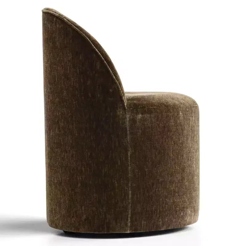 Poltrona girevole accent in ciniglia senza braccioli con rotelle – Beige / Nero / Brie / Marrone / Verde oliva, Posti a sedere 1