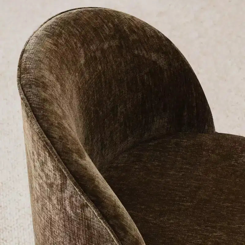 Poltrona girevole accent in ciniglia senza braccioli con rotelle – Beige / Nero / Brie / Marrone / Verde oliva, Posti a sedere 1
