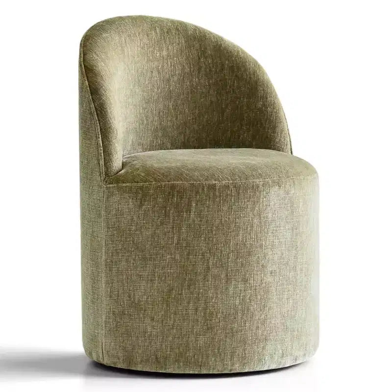 Poltrona girevole accent in ciniglia senza braccioli con rotelle – Beige / Nero / Brie / Marrone / Verde oliva, Posti a sedere 1