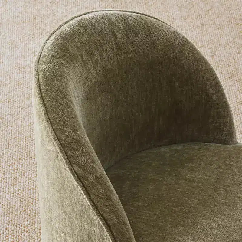 Poltrona girevole accent in ciniglia senza braccioli con rotelle – Beige / Nero / Brie / Marrone / Verde oliva, Posti a sedere 1