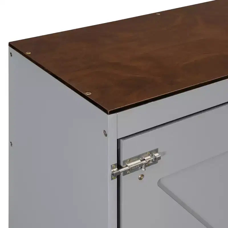 Letto a scomparsa matrimoniale Queen grigio/bianco con prese di corrente e porte USB, si ripiega piatto, per 2 persone
