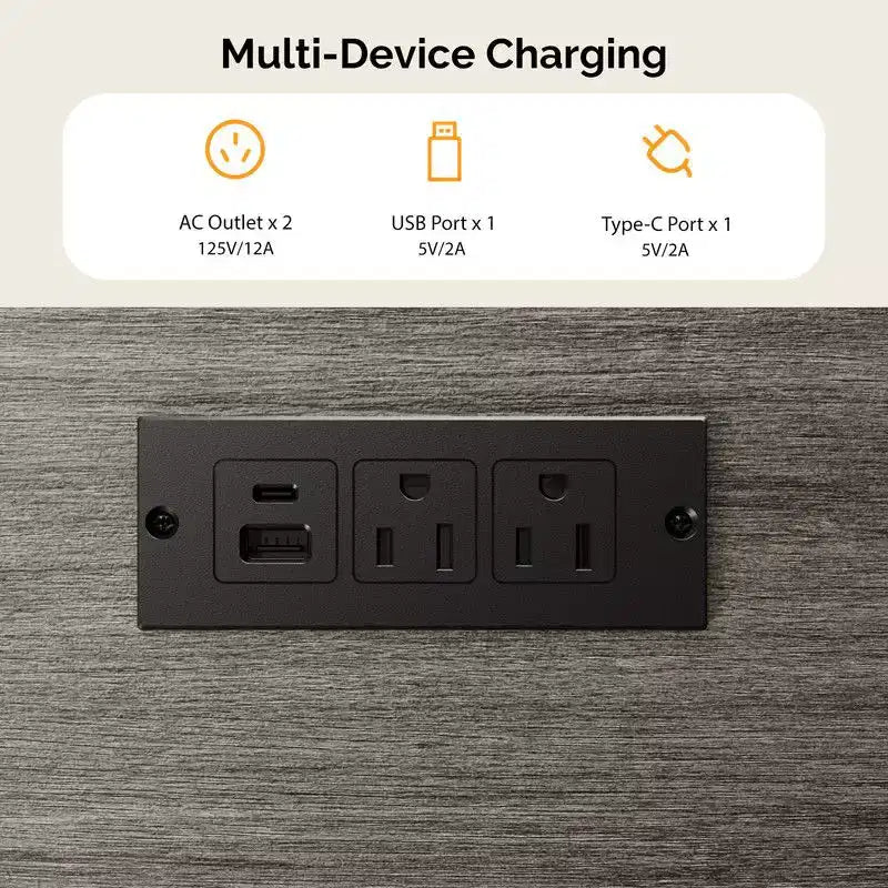 Comodini Rettangolari Grigi con 2 Cassetti e Ripiano, Set da 2