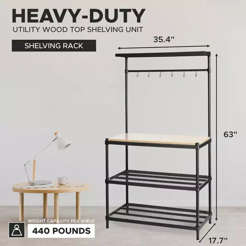 Scaffale a 3 ripiani in rete metallica nero/verde salvia/argento/bianco – Montaggio singolo