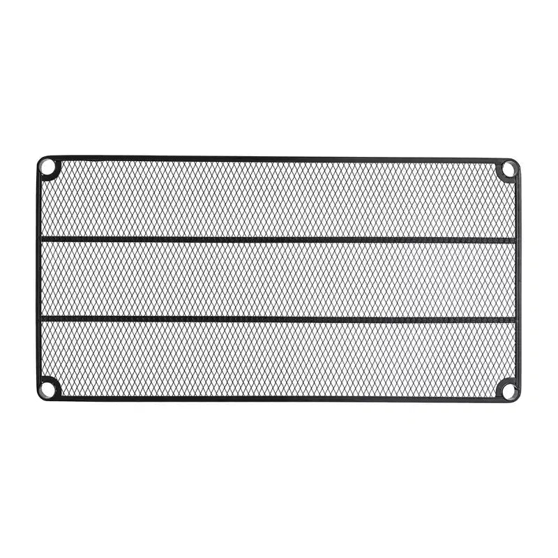 Scaffale a 3 ripiani in rete metallica nero/verde salvia/argento/bianco – Montaggio singolo