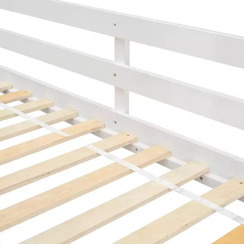 Letto a soppalco a forma di casetta grigio/bianco/bianco e rosa con scala e ringhiere – Singolo, 1 bambino