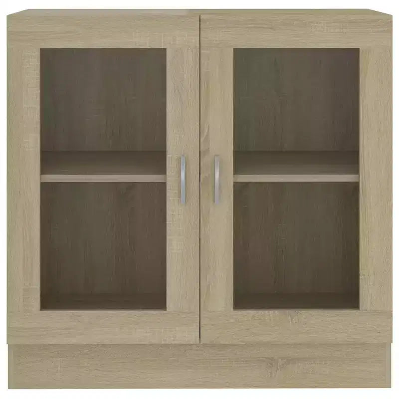 Vetrinetta rovere Sonoma / beige, ante in vetro, montaggio a parete, 1 persona