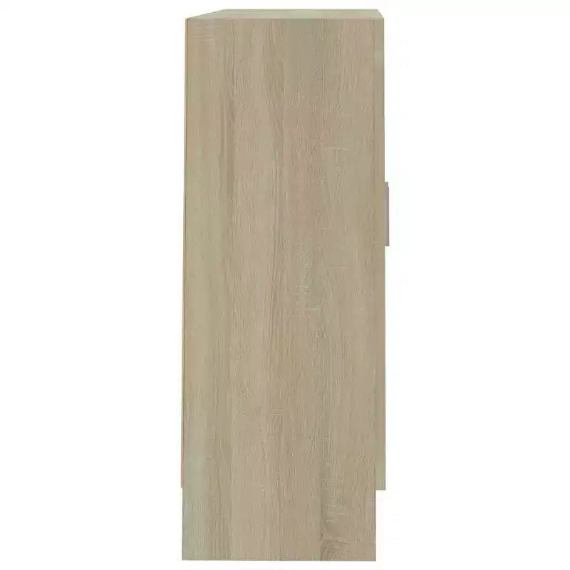 Vetrinetta rovere Sonoma / beige, ante in vetro, montaggio a parete, 1 persona