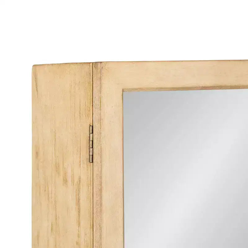 Mobiletto a specchio da parete in Rattan naturale, Marrone, Anta singola, 1 persona