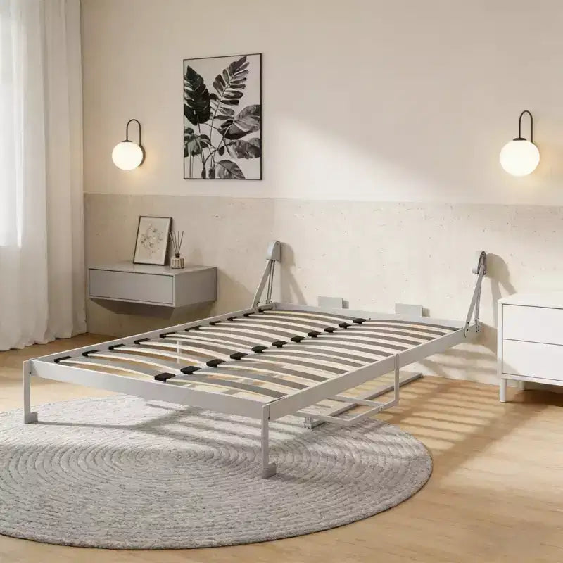 Letto a scomparsa matrimoniale Black Queen con scrivania, 1 persona