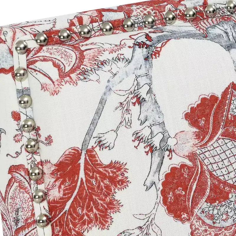 Poltrona con motivo floreale e borchie decorative – Blu / Rosso / Giallo, Posto singolo
