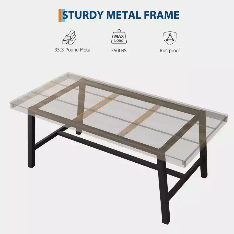 Tavolo da pranzo per 6-8 persone, stile industriale | Noce grigio / Noce / Legno di pero | 180 cm L