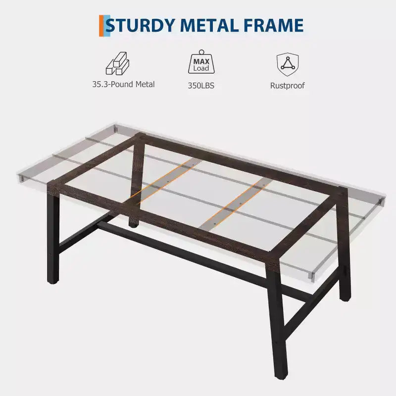 Tavolo da pranzo per 6-8 persone, stile industriale | Noce grigio / Noce / Legno di pero | 180 cm L
