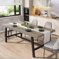 Industrial Dining Table for 6-8 People, 70.87 Long Kitchen Table with Sturdy Metal Frame, for Home Office