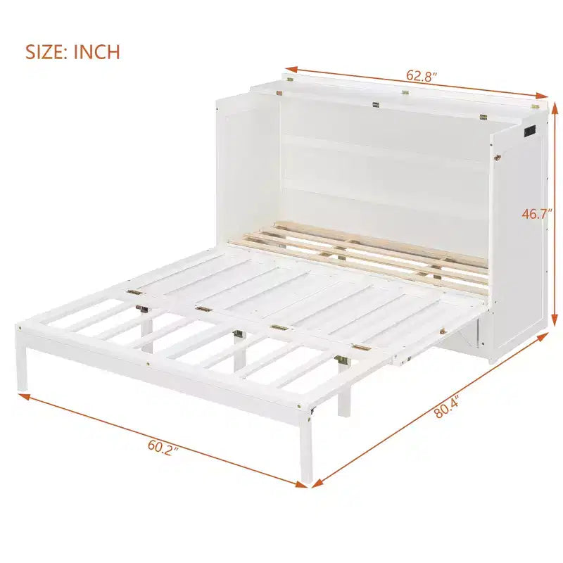 Letto Matrimoniale a Scomparsa Queen Grigio / Blu Marino / Bianco con Cassetto e Stazione di Ricarica