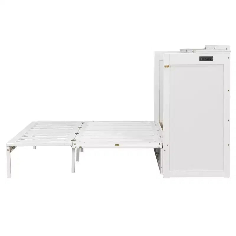 Letto Matrimoniale a Scomparsa Queen Grigio / Blu Marino / Bianco con Cassetto e Stazione di Ricarica
