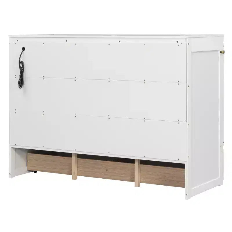 Letto Matrimoniale a Scomparsa Queen Grigio / Blu Marino / Bianco con Cassetto e Stazione di Ricarica