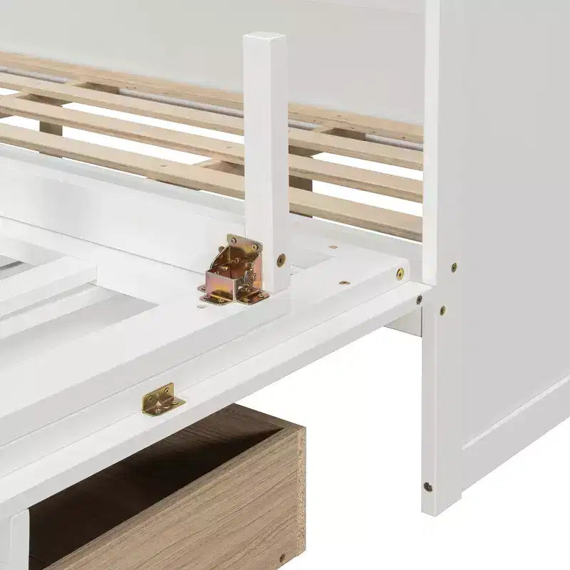 Letto Matrimoniale a Scomparsa Queen Grigio / Blu Marino / Bianco con Cassetto e Stazione di Ricarica