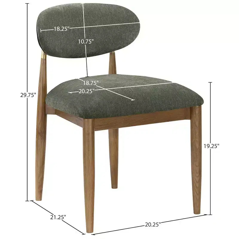 Sedia da pranzo senza braccioli Olive, set da 2 – Rivestita in tessuto, posti a sedere 2