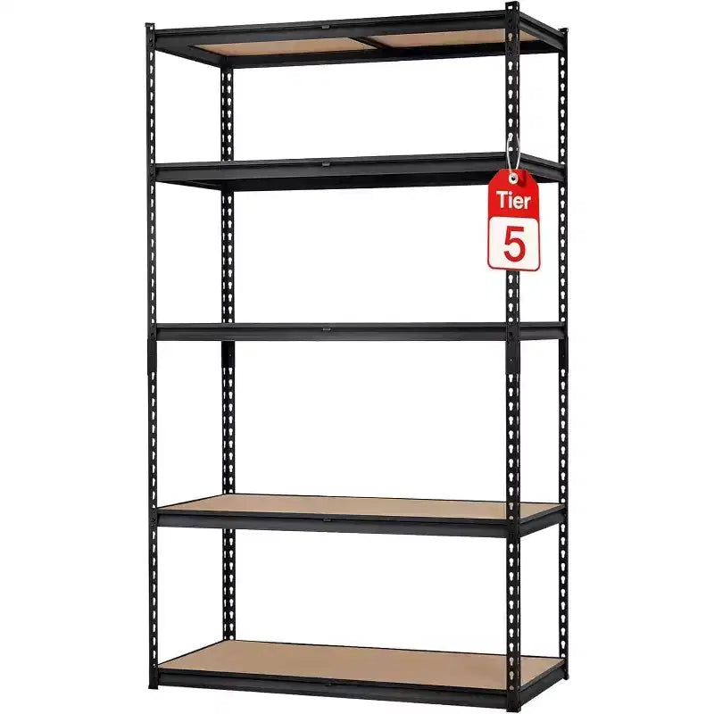 Scaffalatura in Metallo a 5 Ripiani, Nero / Blu, 2000–2500 libbre, Montaggio da 2 Persone