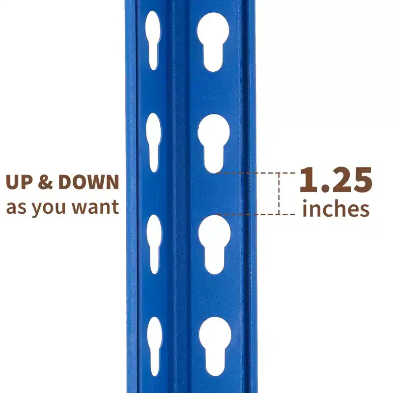 Scaffalatura in Metallo a 5 Ripiani, Nero / Blu, 2000–2500 libbre, Montaggio da 2 Persone