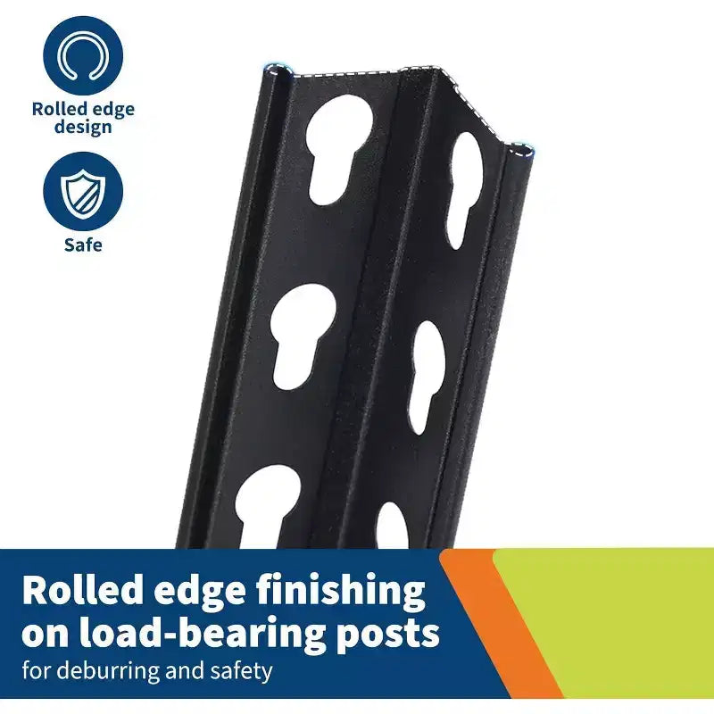 Scaffalatura in Metallo a 5 Ripiani, Nero / Blu, 2000–2500 libbre, Montaggio da 2 Persone