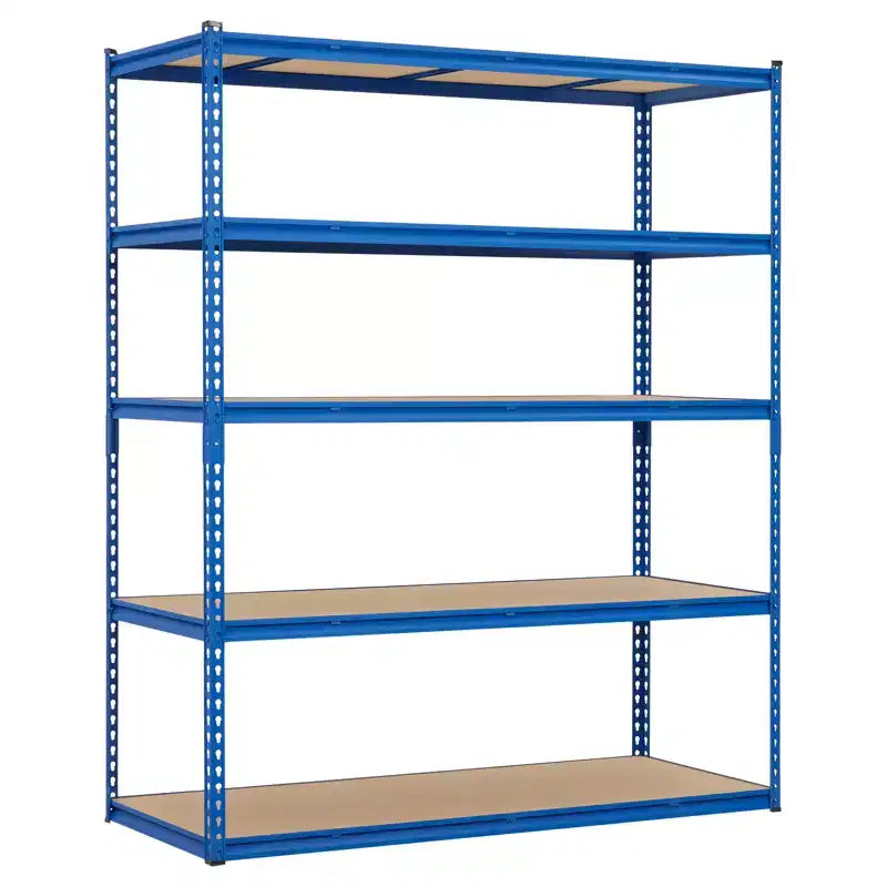 Scaffalatura in Metallo a 5 Ripiani, Nero / Blu, 2000–2500 libbre, Montaggio da 2 Persone