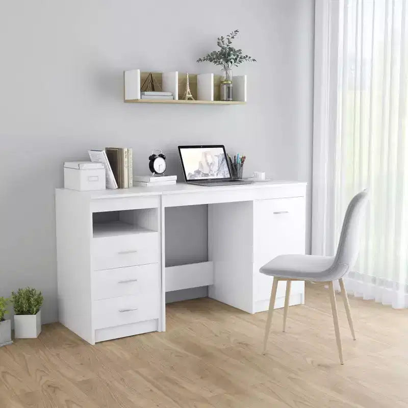 Scrivania ad angolo Sonoma Oak/bianco con cassetto, 1 persona