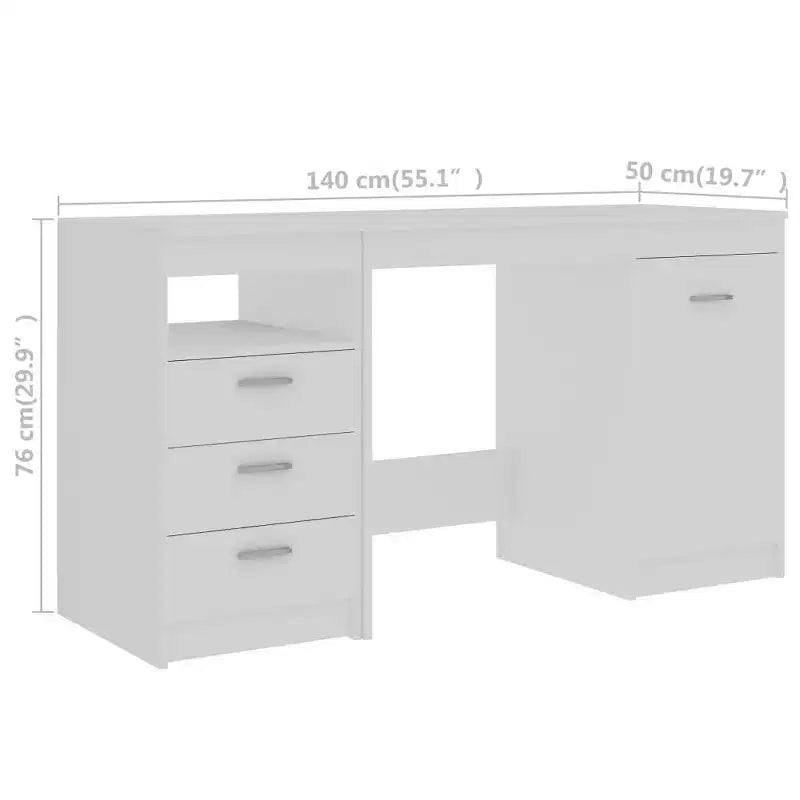 Scrivania ad angolo Sonoma Oak/bianco con cassetto, 1 persona